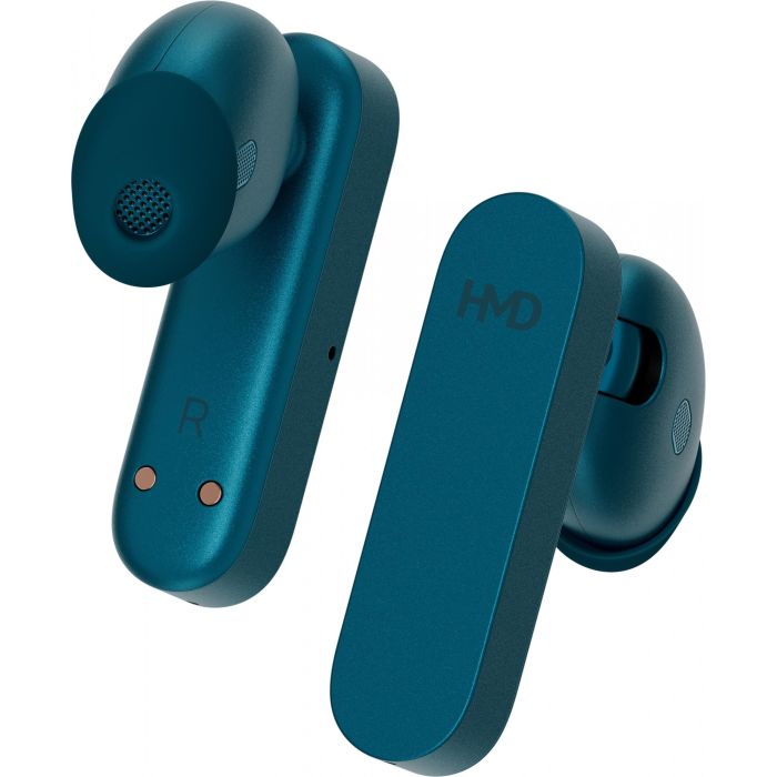 HMD Amped Buds Auriculares Inalámbricos Cian IP54 con Cancelación de Ruido Activa para Llamadas, Música y Deporte