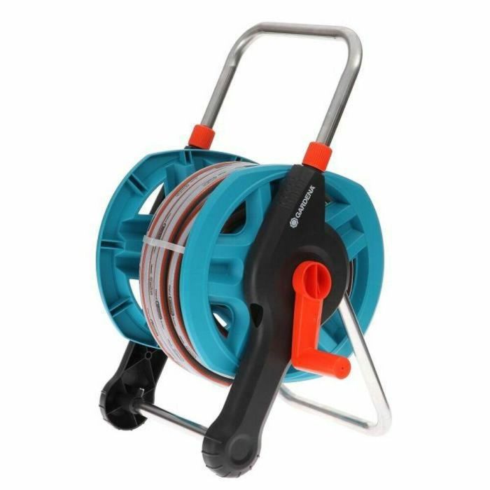 Gardena Enrollador de Manguera Equipado 20m x 13mm - Kit Completo con Conectores, Aquastop y Lanza Multijet 2 Gardena Enrollador de Manguera Equipado 20m x 13mm - Kit Completo con Conectores, Aquastop y Lanza Multijet 2
