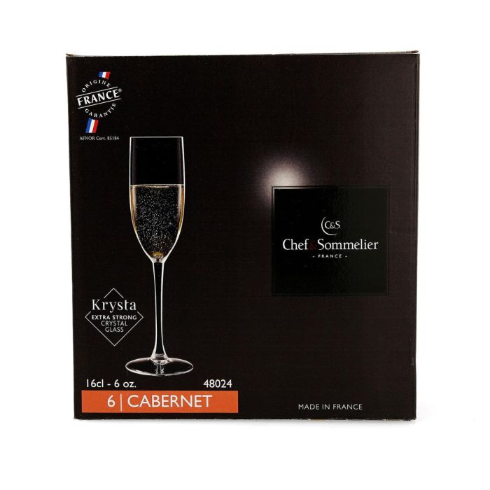 Chef & Sommelier Caja 6 Copas Flauta Krysta Cabernet 16 cL Vidrio Transparente Brillante Extra Resistentes Apto Lavavajillas 4 Chef & Sommelier Caja 6 Copas Flauta Krysta Cabernet 16 cL Vidrio Transparente Brillante Extra Resistentes Apto Lavavajillas 4