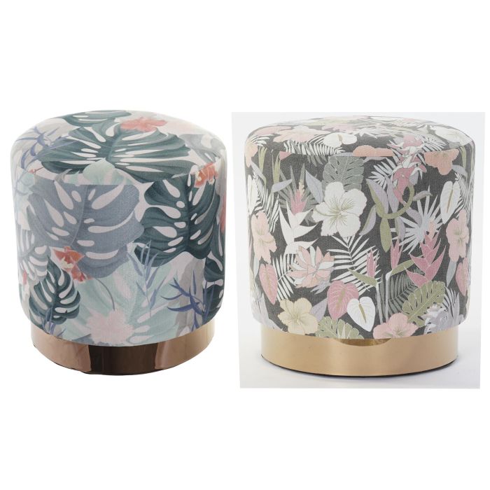 Reposapies Tropical DKD Home Decor Multicolor 35 x 35 x 35 cm (2 Unidades)