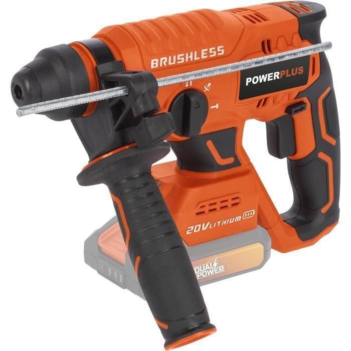 Hammer de broma inalámbrica 20V 3J SDS -Plus sin escobillas + 5 Accesorios - Dual Power PowDP15630 - Entregado sin batería o cargador 5