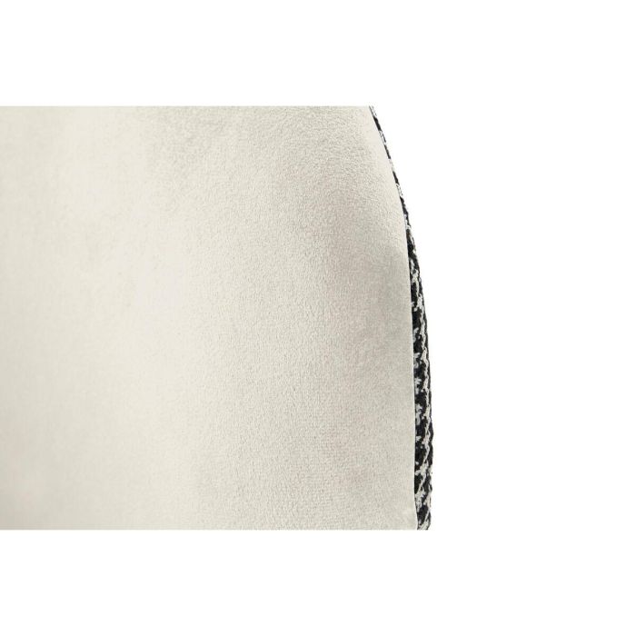 DKD Home Decor Silla Glam Blanca y Negra de Poliéster y Metal. Altura de Asiento 48cm, Desmontable. Dimensiones 58x58x78 cm. 2