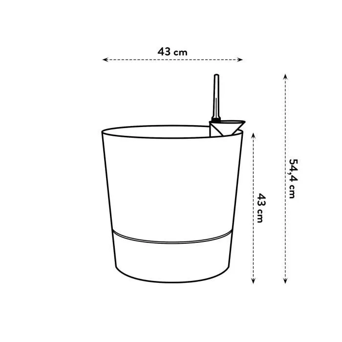 Elho Greensense Aqua Care Round 43 Maceta Gris Ø 43 x H 43 cm Interior/Exterior 100% Reciclado 3