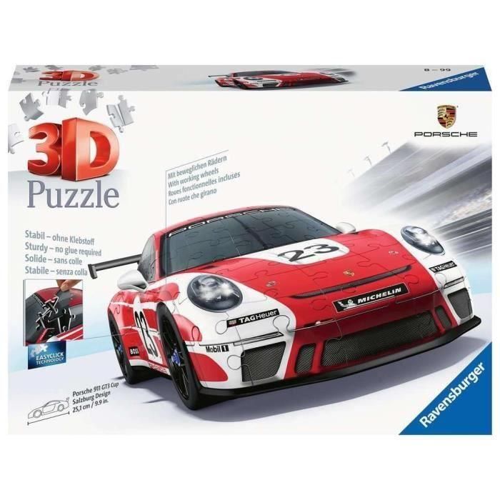 Puzzle 3D Porsche 911 GT3 Cup Salzburg (con rejilla)