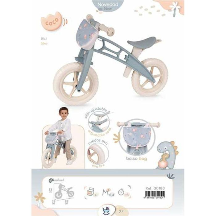 Bicicleta sin pedales Coco con ruedas de EVA antipinchazos, sillín regulable en altura y bolso. Perfecta para niños de 3 años, ruedas de 10 pulgadas. 1 Bicicleta sin pedales Coco con ruedas de EVA antipinchazos, sillín regulable en altura y bolso. Perfecta para niños de 3 años, ruedas de 10 pulgadas. 1