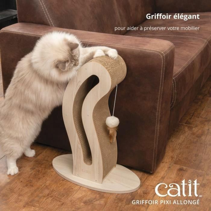Rascador para gatos - CATIT - Pixi Cat Tail - Con bola de tela y pluma - Aspecto roble natural 5 Rascador para gatos - CATIT - Pixi Cat Tail - Con bola de tela y pluma - Aspecto roble natural 5