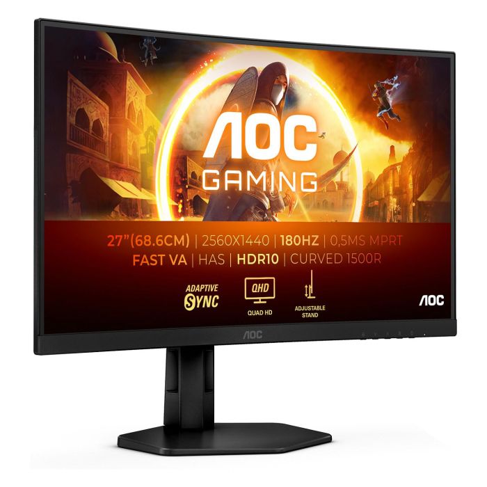 AOC CQ27G4X Monitor Gaming 27" Quad HD 180Hz 1ms VA Curvo 1500R con HDMI y DisplayPort 0 AOC CQ27G4X Monitor Gaming 27" Quad HD 180Hz 1ms VA Curvo 1500R con HDMI y DisplayPort 0