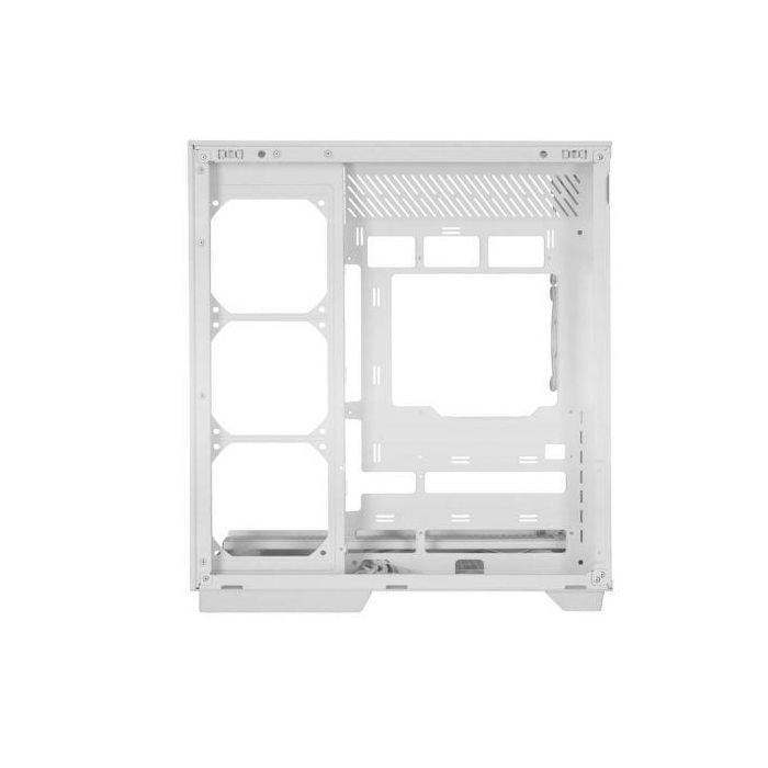Mars Gaming MC3GFW Caja Torre Gaming Blanca Triple Cristal Templado 2 Ventiladores ARGB Montaje Vertical GPU ATX USB-C 4