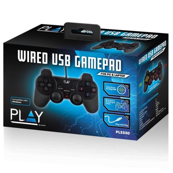 Ewent Play Gamepad USB 2.0 Alámbrico para PC Analógico/Digital, Ergonómico, 13 Botones, Negro, Cable 1.5m Plug & Play 2 Ewent Play Gamepad USB 2.0 Alámbrico para PC Analógico/Digital, Ergonómico, 13 Botones, Negro, Cable 1.5m Plug & Play 2