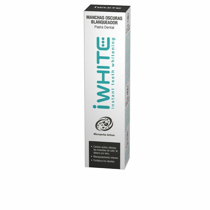 Iwhite Pasta Dental Blanqueadora Anti Manchas Oscuras con Carbón Activo 75 ml para Dientes Radiantes