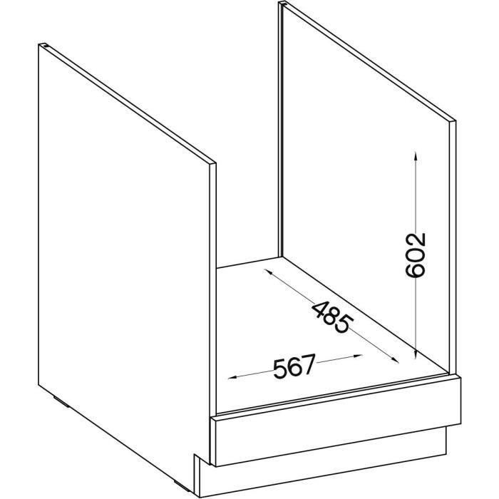 Mueble bajo para horno empotrado con encimera - Gris mate - L 60 x P 51,6 x H 85 cm - LASSEN 2