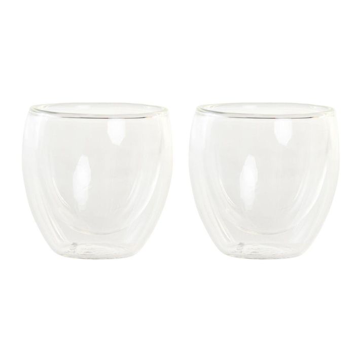 Vaso Basicos DKD Home Decor Transparente 6.7 x 6.4 x 6.7 cm Set de 2