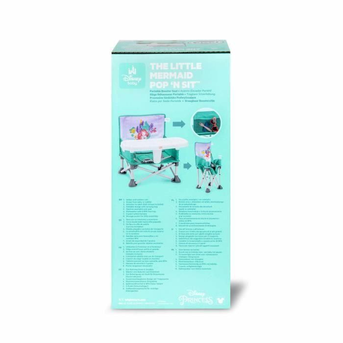 Disney Baby DIS0074451172043 La Sirenita - Asiento elevador de viaje plegable, portátil, ligero y fácil de limpiar con bolsa 5