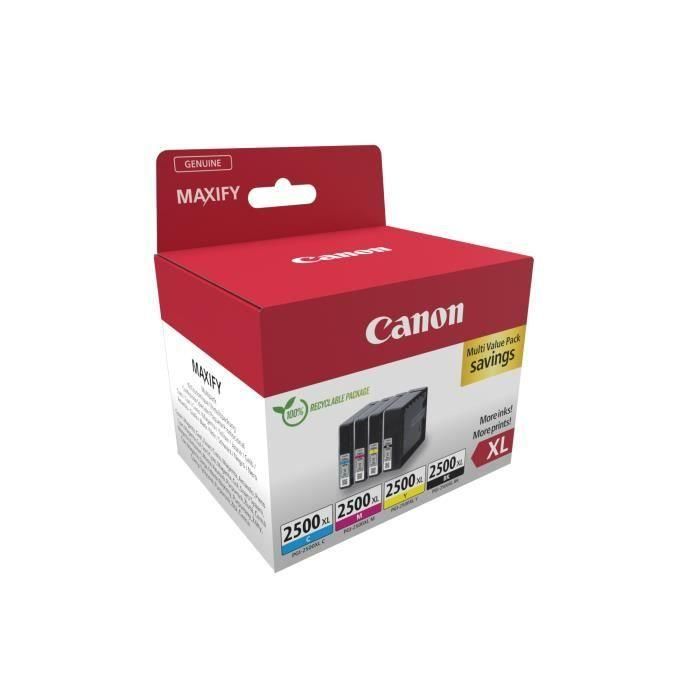 CANON Pack 4 Cartuchos PGI-2500XL Maxify iB4050 MB5050 MB5350 Alta capacidad Pack-4 colores ECOPACK 1 CANON Pack 4 Cartuchos PGI-2500XL Maxify iB4050 MB5050 MB5350 Alta capacidad Pack-4 colores ECOPACK 1