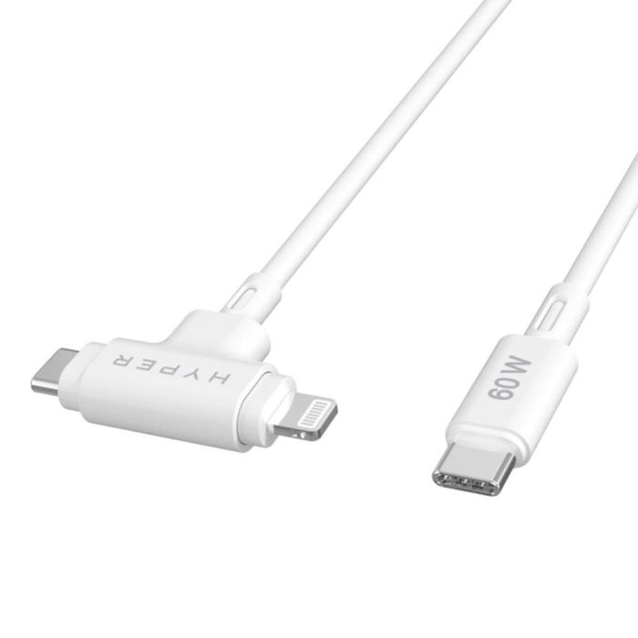 HYPER HyperJuice Cable USB C a USB C/Lightning USB 2.0 1.5m Blanco 1 HYPER HyperJuice Cable USB C a USB C/Lightning USB 2.0 1.5m Blanco 1
