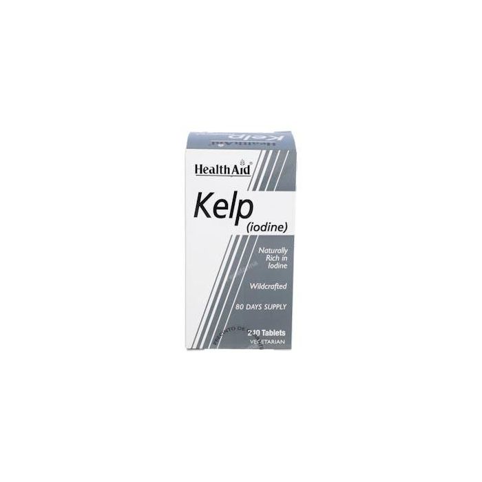 Health Aid Kelp 240 Comprimidos. Suplemento de Yodo para Función Tiroidea y Cognitiva, Metabolismo Energético y Piel Sana