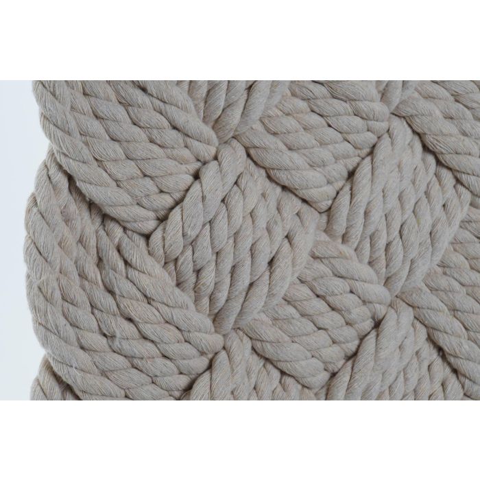 DKD Home Decor Colgador Decorativo de Pared Trenzado Estilo Boho en Cuerda y Algodón Natural 67x33x3 cm 2