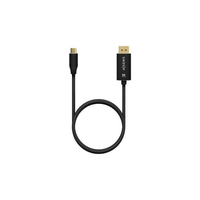 AISENS - CABLE CONVERSOR ALUMINIO USB-C A DISPLAYPORT 8K@60HZ, USB-C/M-DP/M, NEGRO, 0.8M 2 AISENS - CABLE CONVERSOR ALUMINIO USB-C A DISPLAYPORT 8K@60HZ, USB-C/M-DP/M, NEGRO, 0.8M 2