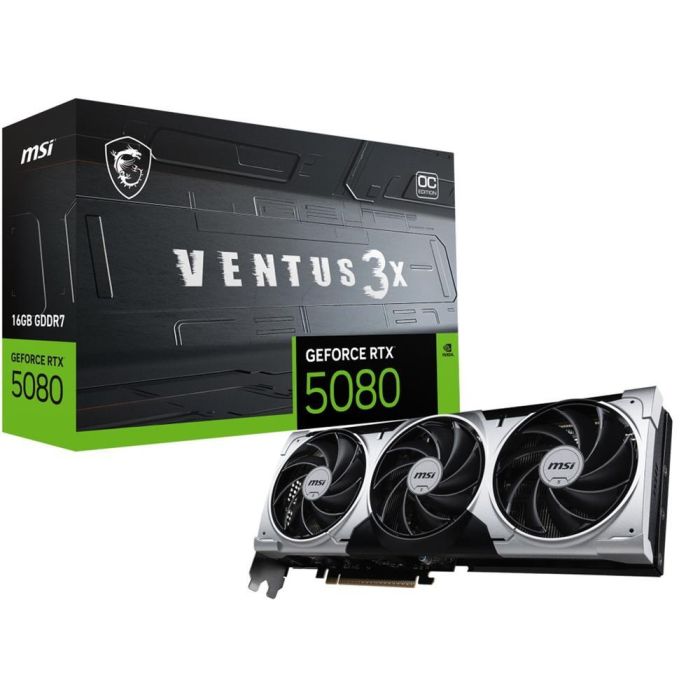 MSI VENTUS GEFORCE RTX 5080 16G 3X OC PLUS tarjeta gráfica NVIDIA 16 GB GDDR7 MSI VENTUS GEFORCE RTX 5080 16G 3X OC PLUS tarjeta gráfica NVIDIA 16 GB GDDR7