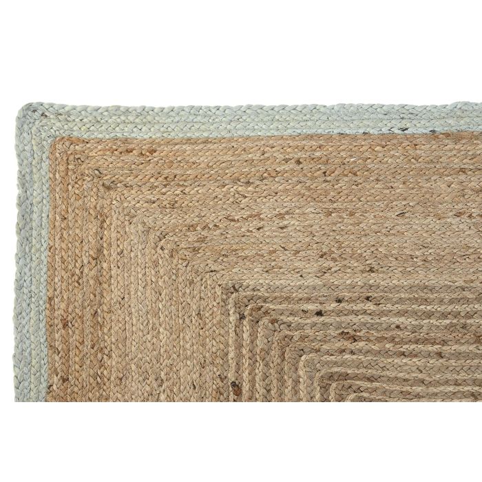 DKD Home Decor Alfombra Scandi Grein Natural de Yute y Algodón Marrón Claro Verde Jade 180x120 cm (Pack 2 Unidades) 1