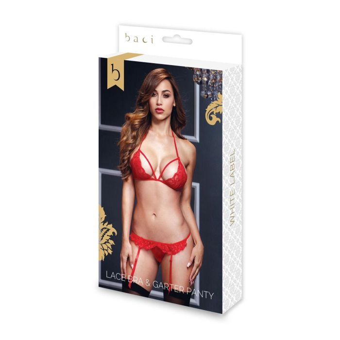 Conjunto de Encaje Sexy Rojo Talla Única Baci Lingerie BW3101-REDOS Rojo (Talla única) 0 Conjunto de Encaje Sexy Rojo Talla Única Baci Lingerie BW3101-REDOS Rojo (Talla única) 0