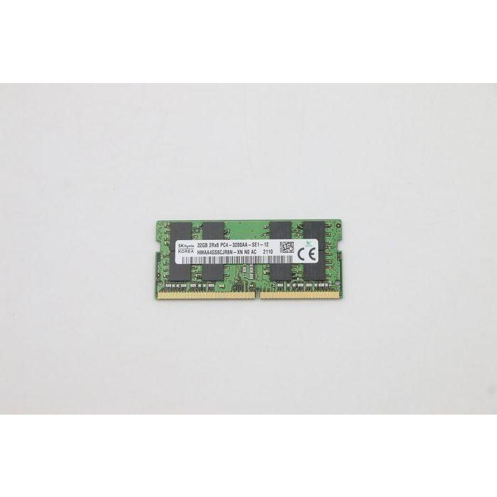 Lenovo SODIMM memory module, 32GB capacity, DDR4 technology, 3200MHz speed, designed for Lenovo ThinkPad T14 Gen 3. 1 Lenovo SODIMM memory module, 32GB capacity, DDR4 technology, 3200MHz speed, designed for Lenovo ThinkPad T14 Gen 3. 1