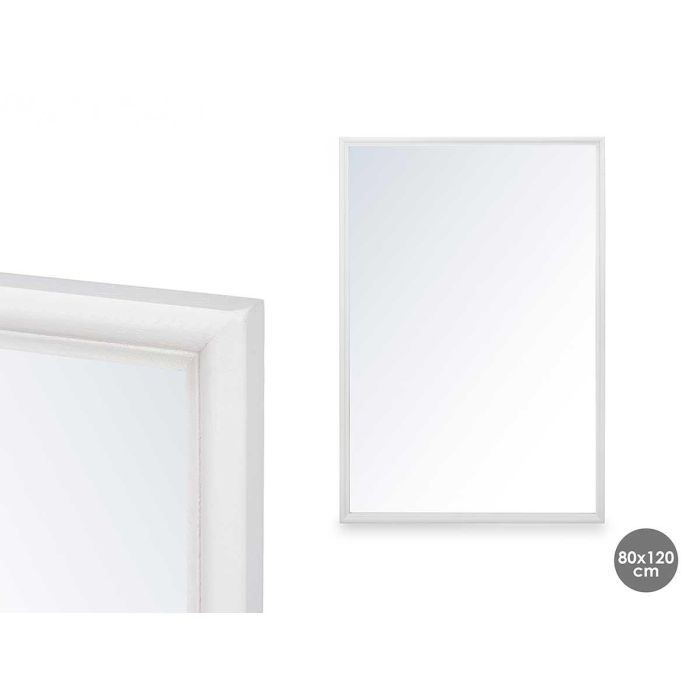 Espejo Pared Marco Madera 80 X 120 Cm Blanco Giftdecor Espejo Pared Marco Madera 80 X 120 Cm Blanco Giftdecor