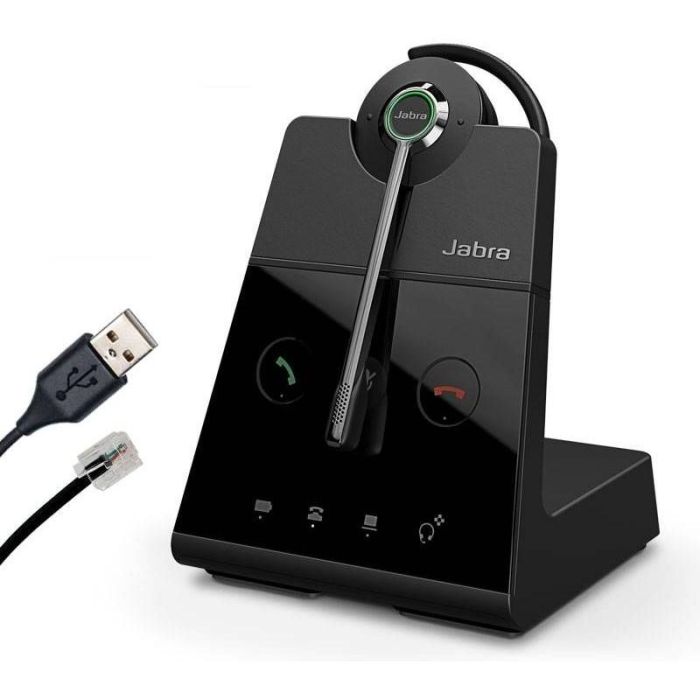 Jabra Engage 75 Convertible - Auricular DECT Supraaural Inalámbrico para Oficina/Call Center, Bluetooth 5.0, Cancelación de Ruido, Negro