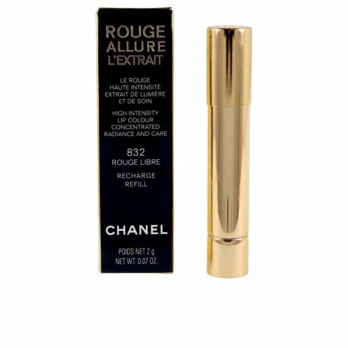 Chanel ROUGE ALLURE L'EXTRAIT Pintalabios Labial Recargable en Stick #832 Rouge Libre - Color Intenso, Larga Duración 2 gr