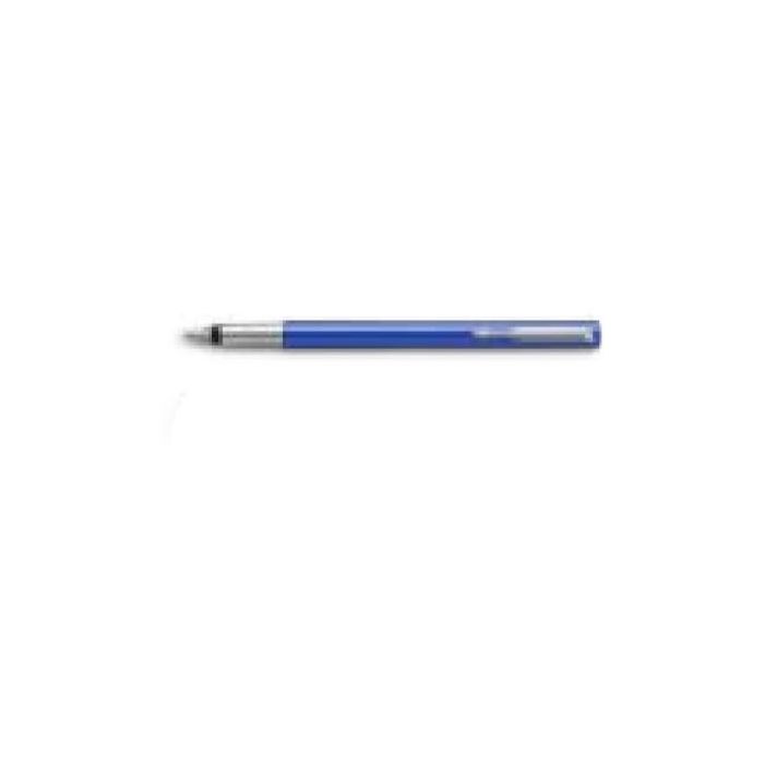 Parker Pluma Estilográfica Vector Azul, Punta M, Tinta Azul, Cuerpo de Acero Inoxidable, Blíster