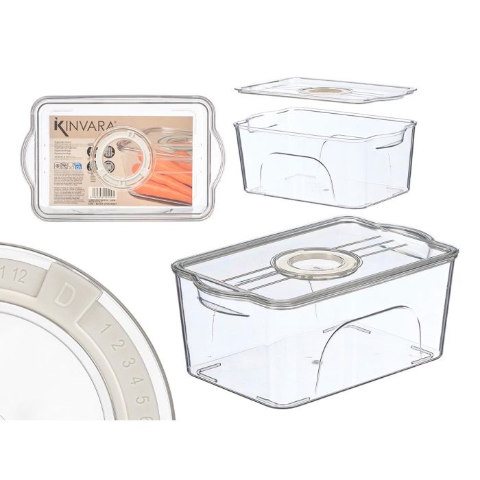Kinvara Organizador Nevera Tapa Med Aro Blanco 26.3x16x10.8 cm (Set de 12)