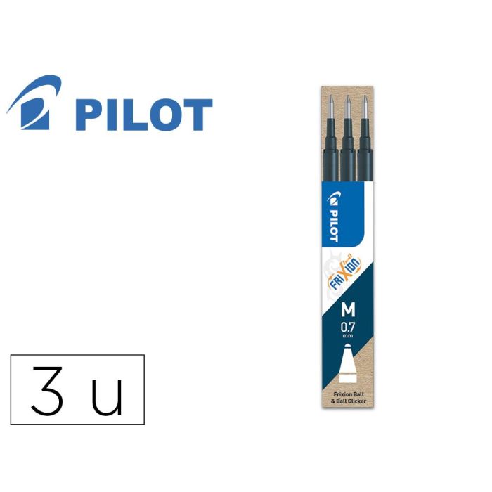 Pilot Recambio Bolígrafo Frixion 0.7 Negro Pack 3 Ud