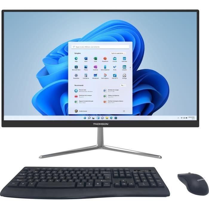 PC todo en uno - THOMSON - AIO24I310-8BK512 - 23.8 - Intel Core I3-10110U - 8 GB DDR4 - 512 GB SSD - Con ratón y teclado inalámbricos