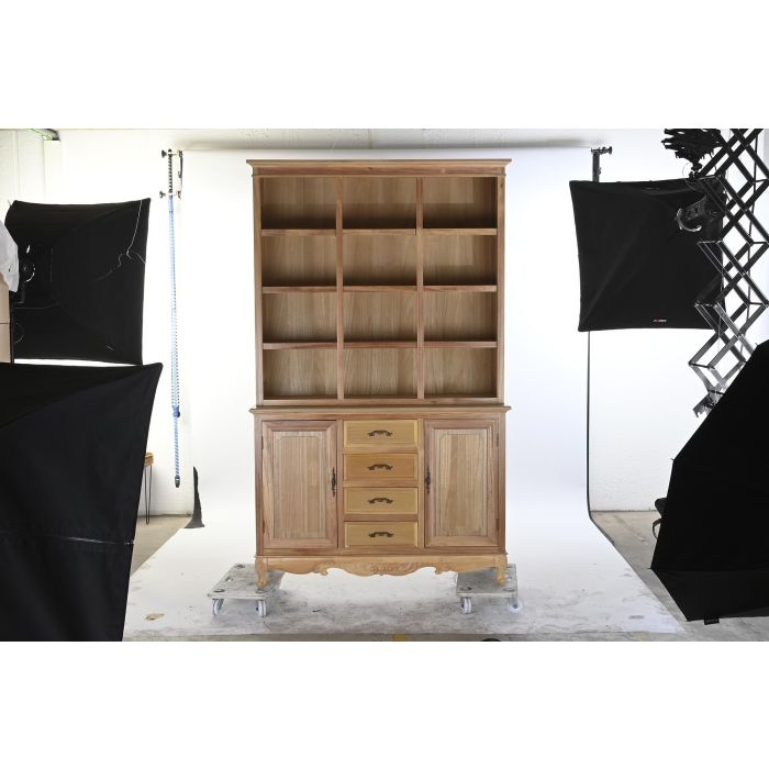 DKD Home Decor Vitrina Romántica de Abeto y MDF Natural con 4 Cajones, 2 Puertas y 3 Estantes 124,5x39x201,8 cm 9 DKD Home Decor Vitrina Romántica de Abeto y MDF Natural con 4 Cajones, 2 Puertas y 3 Estantes 124,5x39x201,8 cm 9