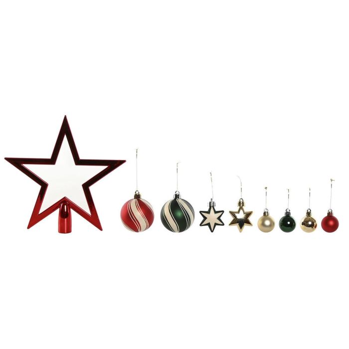 DKD Home Decor Bola Decoración Navidad Tradicional Set 53 Piezas Rojo Verde PE 6.5x27x21cm DKD Home Decor Bola Decoración Navidad Tradicional Set 53 Piezas Rojo Verde PE 6.5x27x21cm