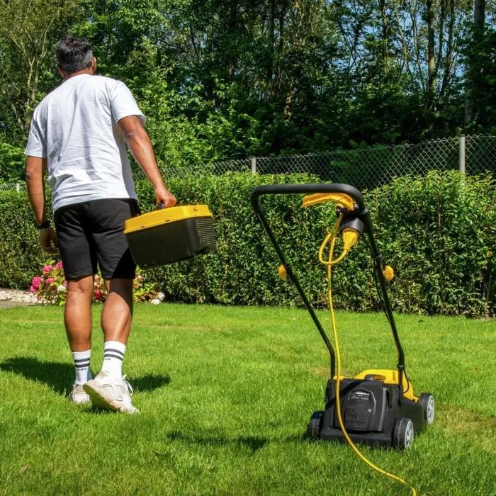 Powerplus Cortacésped Eléctrico POWEG62205, 1300 W, 320 mm Ø, Con Recogida y Expulsión Trasera 1