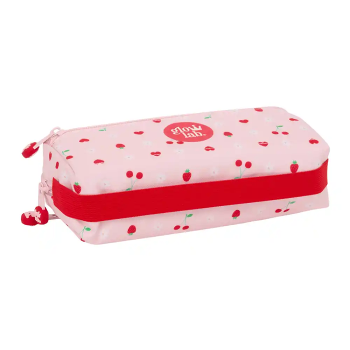 Safta Estuche Portatodo Triple Glowlab Frutitas con Goma Elástica Pequeño 85x220x60 mm 3