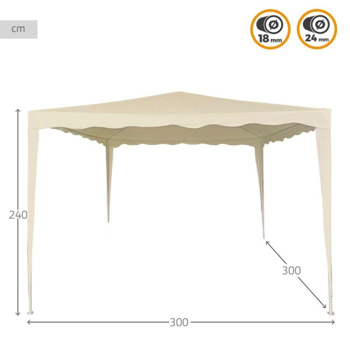 Cenador Aktive 300 x 240 x 300 cm Metal Poliéster Crema 2 Cenador Aktive 300 x 240 x 300 cm Metal Poliéster Crema 2
