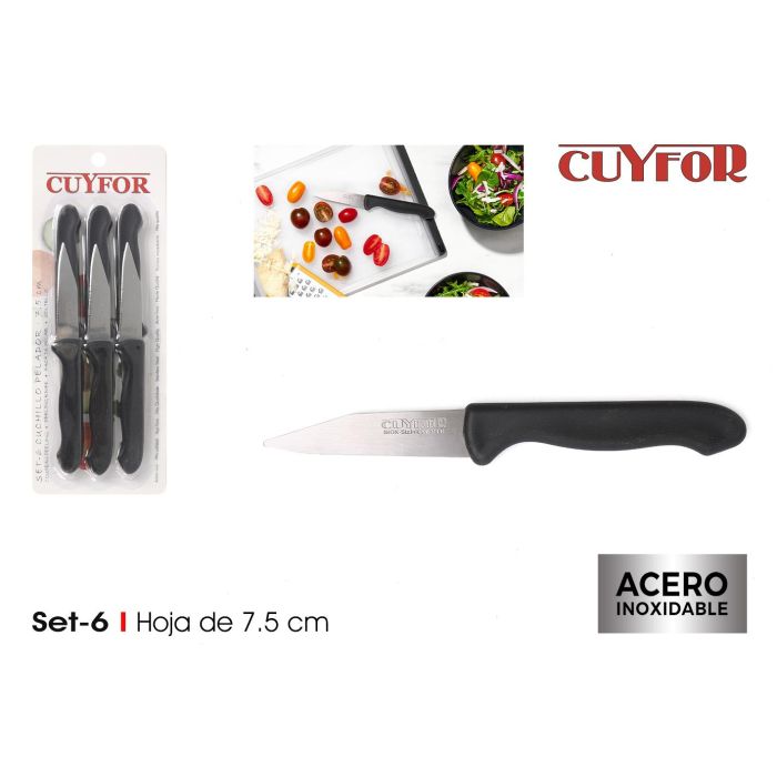 Set de 6 cuchillos pelador Cuyfor 7.5 cm (24 Unidades) Set de 6 cuchillos pelador Cuyfor 7.5 cm (24 Unidades)