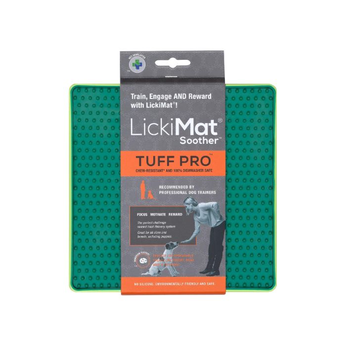 Lickimat Tuff Soother Pro | Alfombrilla Lamer para Perro Verde | Base Rígida Duradera para Reducir Ansiedad y Estrés 2 Lickimat Tuff Soother Pro | Alfombrilla Lamer para Perro Verde | Base Rígida Duradera para Reducir Ansiedad y Estrés 2