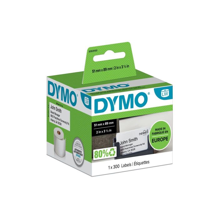 Dymo Cinta de etiquetas no adhesivas blanco (300 unidades) Dymo Cinta de etiquetas no adhesivas blanco (300 unidades)