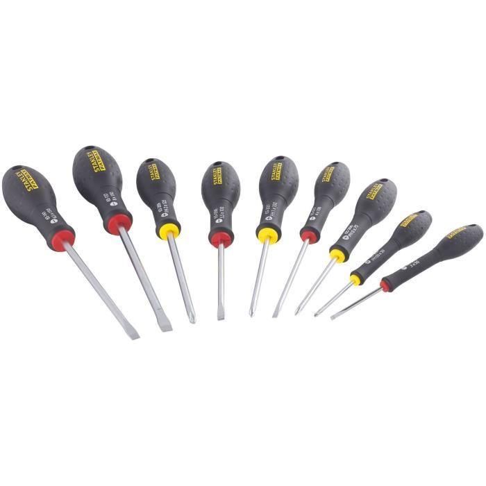 Juego de 10 Destornilladores - STANLEY FATMAX - FMHT65439-0 - Electricista + Mecánico + Phillips + Probador Juego de 10 Destornilladores - STANLEY FATMAX - FMHT65439-0 - Electricista + Mecánico + Phillips + Probador