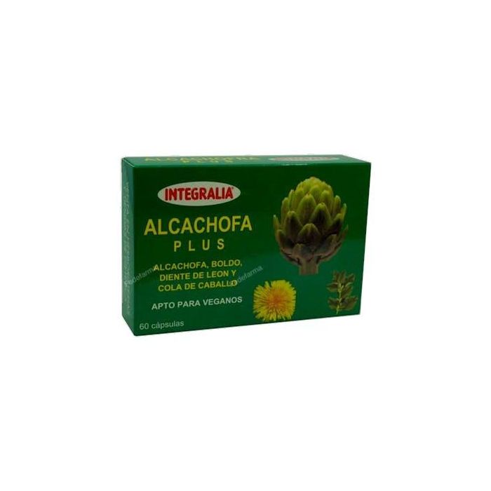 INTEGRALIA Alcachofa Plus 60 Cápsulas. Sinergia Depurativa con Alcachofa, Cola de Caballo, Diente de León y Boldo