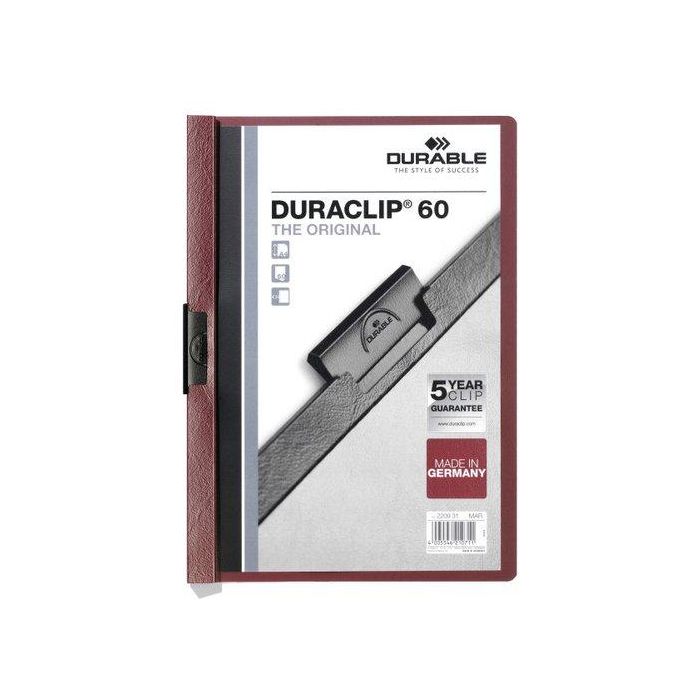 Dosier Clip Duraclip Pvc A4 2209 Pinza Metal 60H Burdeos 25 unidades