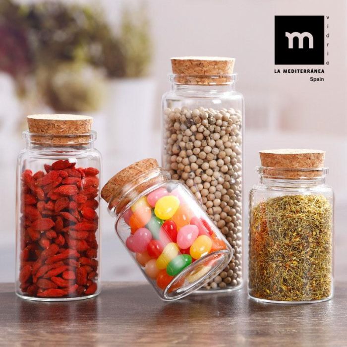 Tarrito de vidrio con tapón de corcho 55 ml - La Mediterranea (36 Unidades) 1 Tarrito de vidrio con tapón de corcho 55 ml - La Mediterranea (36 Unidades) 1