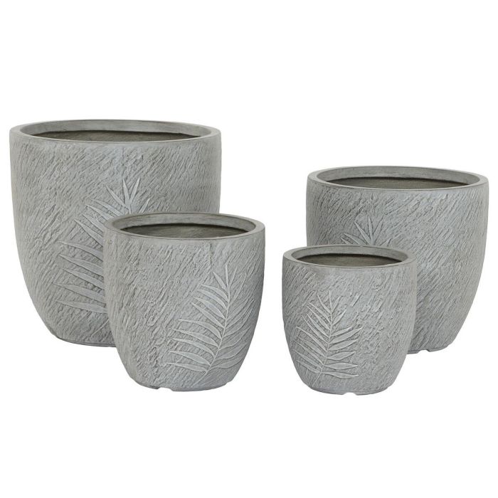 Set de Maceteros Home ESPRIT Gris claro Fibra de Vidrio Magnesio 44 x 44,5 x 43 cm (4 Unidades) 1 Set de Maceteros Home ESPRIT Gris claro Fibra de Vidrio Magnesio 44 x 44,5 x 43 cm (4 Unidades) 1