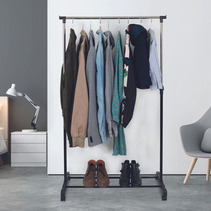 Je cherche une Idee Perchero Barra Ajustable 80x43 cm Altura 90-160 cm Carga 10 kg 1