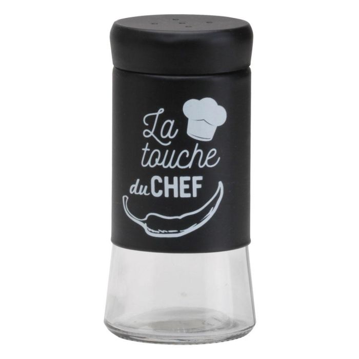 Totally Addict Salero O Pimentero Industriel Altura 10,5 cm Cristal y Acero Inoxidable 6