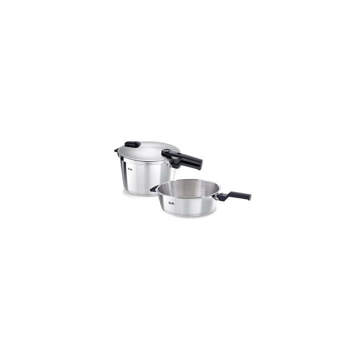 Fissler Vitaquick Premium Pack Olla a Presión 8+4 Litros 26cm, Apto para Inducción, Acabado en Acero Satinado - Modelo 60281011000/0 Fissler Vitaquick Premium Pack Olla a Presión 8+4 Litros 26cm, Apto para Inducción, Acabado en Acero Satinado - Modelo 60281011000/0