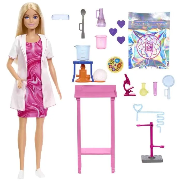 Barbie Tú Puedes Ser Científica JCR70 Mattel Muñeca Niña Juego Ciencia Experimentos Accesorios 3
